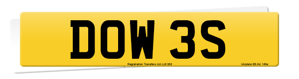Registration number DOW 3S